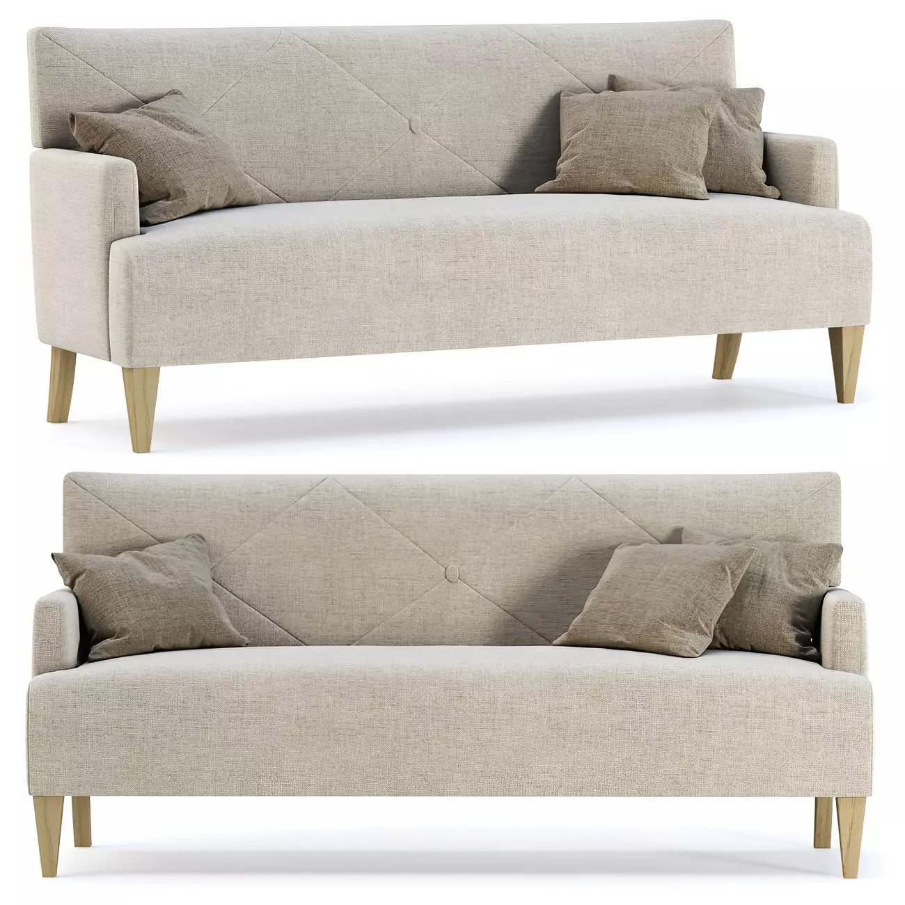 HBF Brentwood Sofa with button back  3D model_0