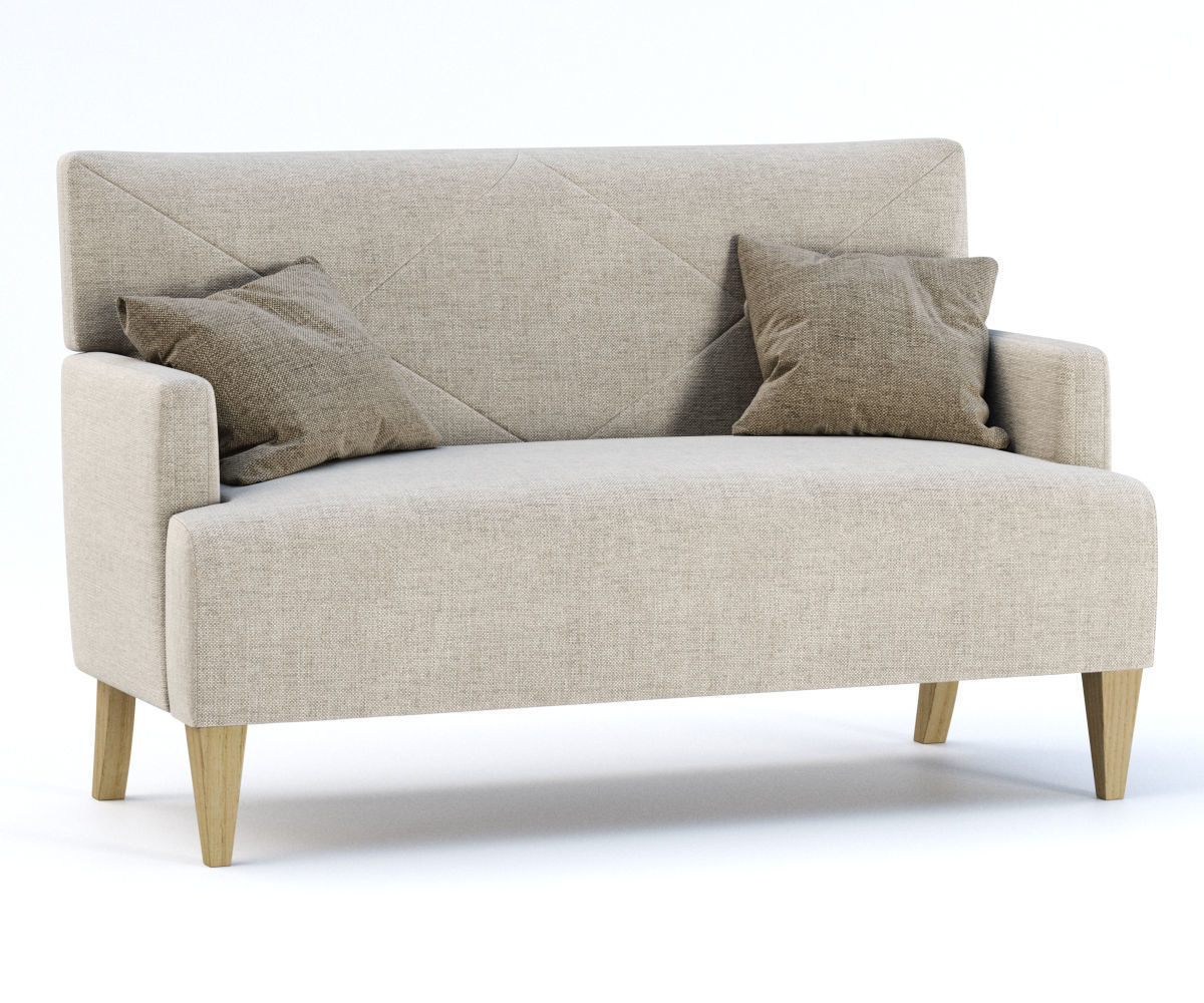 HBF Brentwood Loveseat with button back  3D model_1