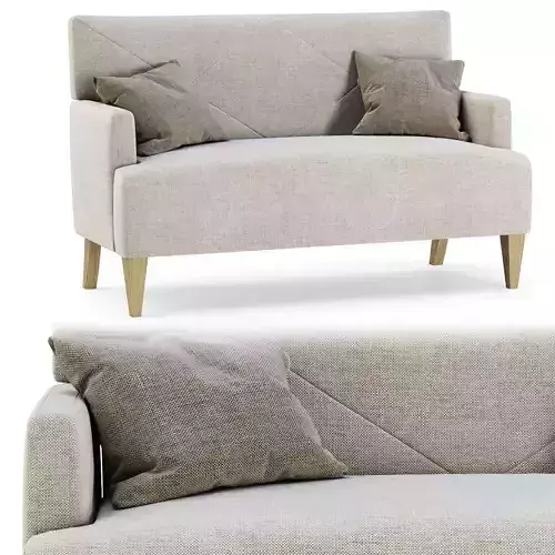 HBF Brentwood Loveseat with button back  3D model