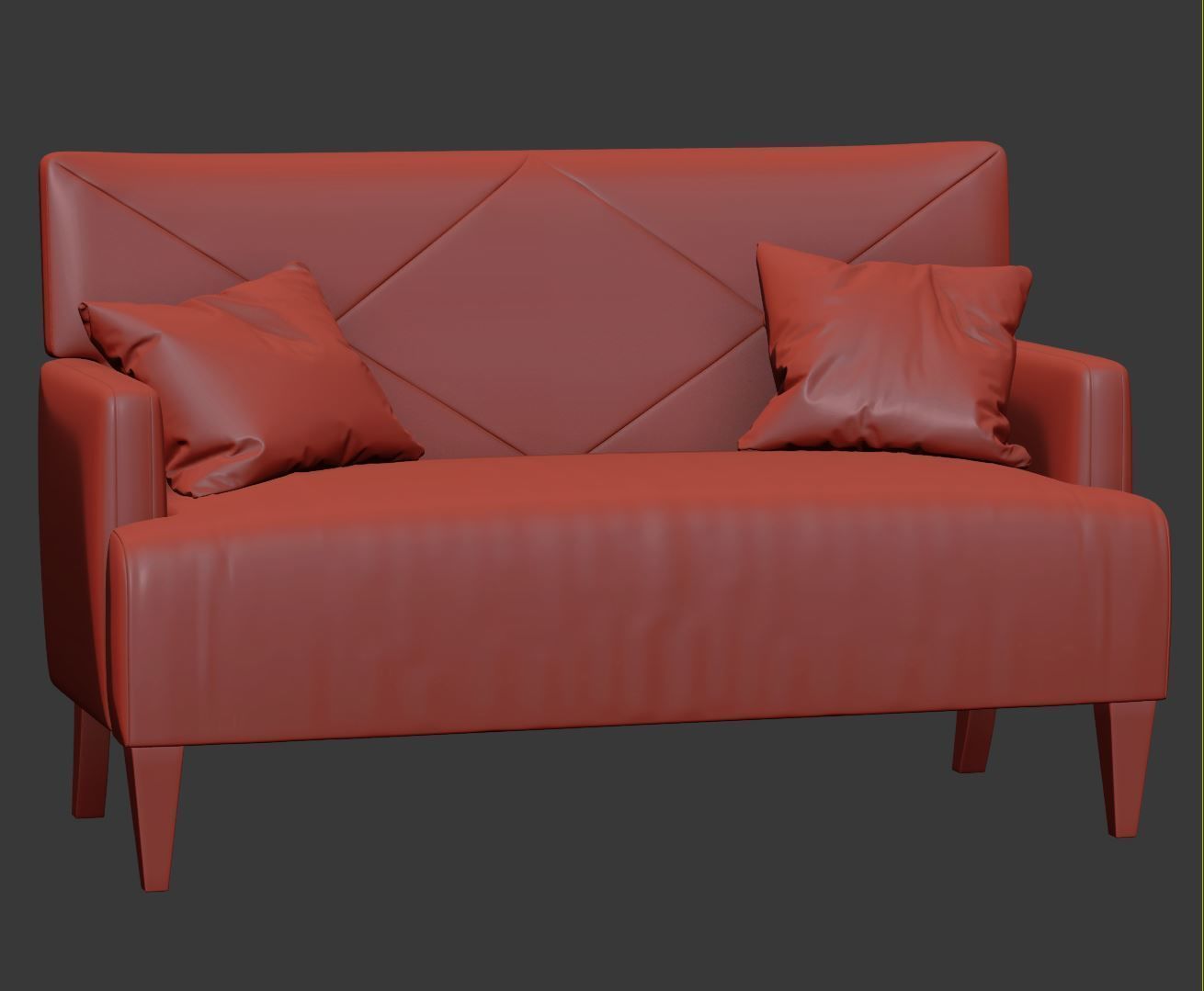 HBF Brentwood Loveseat with button back  3D model_4
