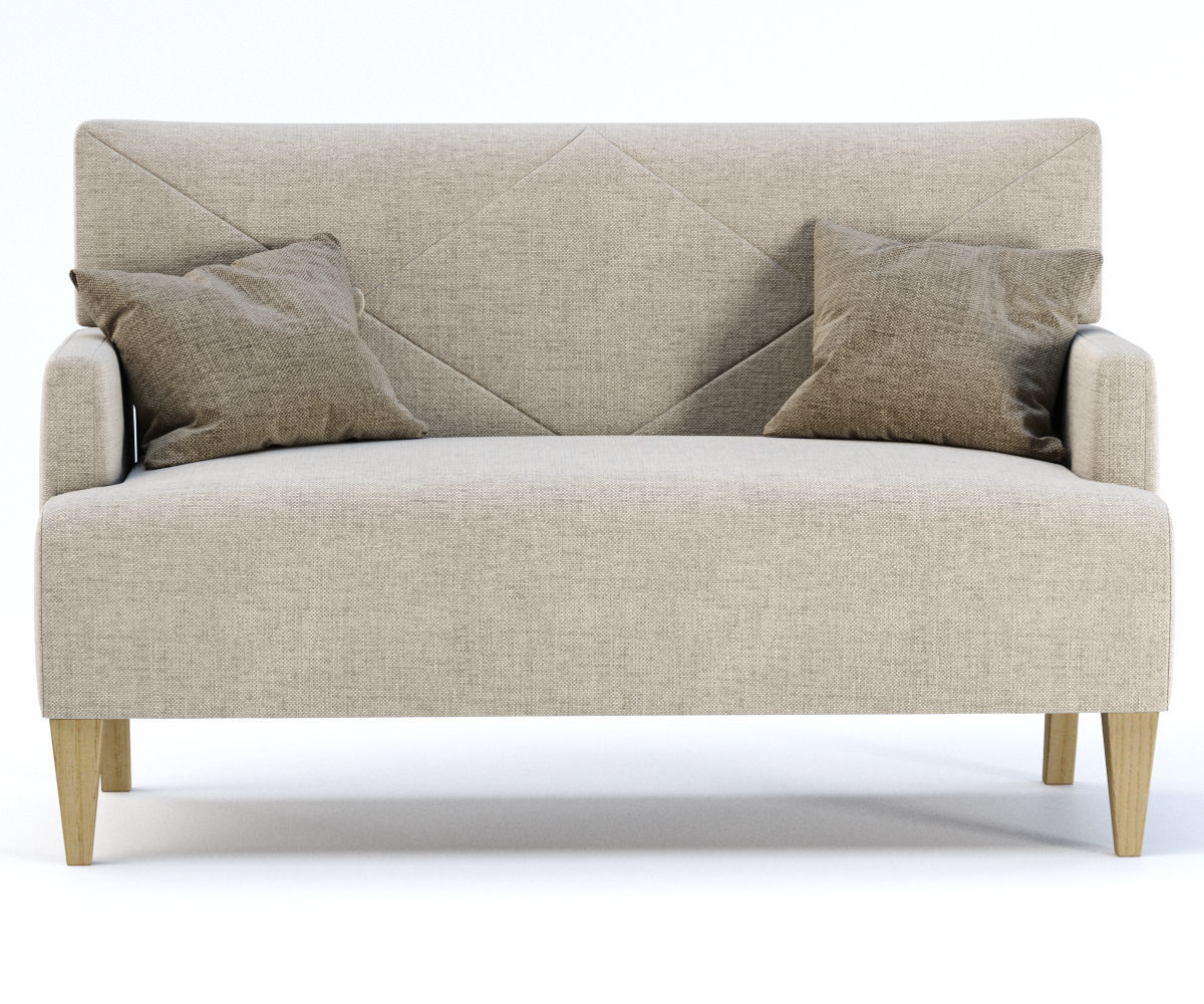 HBF Brentwood Loveseat with button back  3D model_3