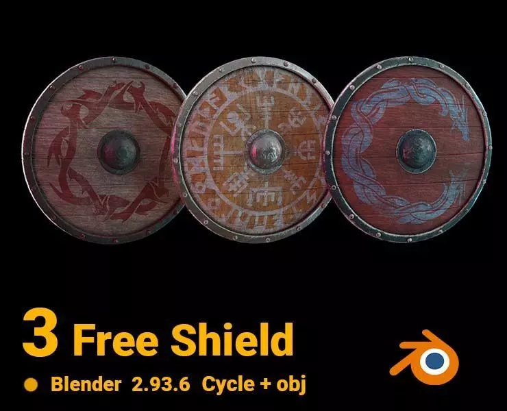 3 Shield Free Free 3D model