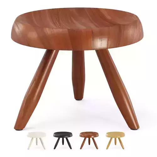 Tabouret Berger by Charlotte Perriand  Low-poly 3D model