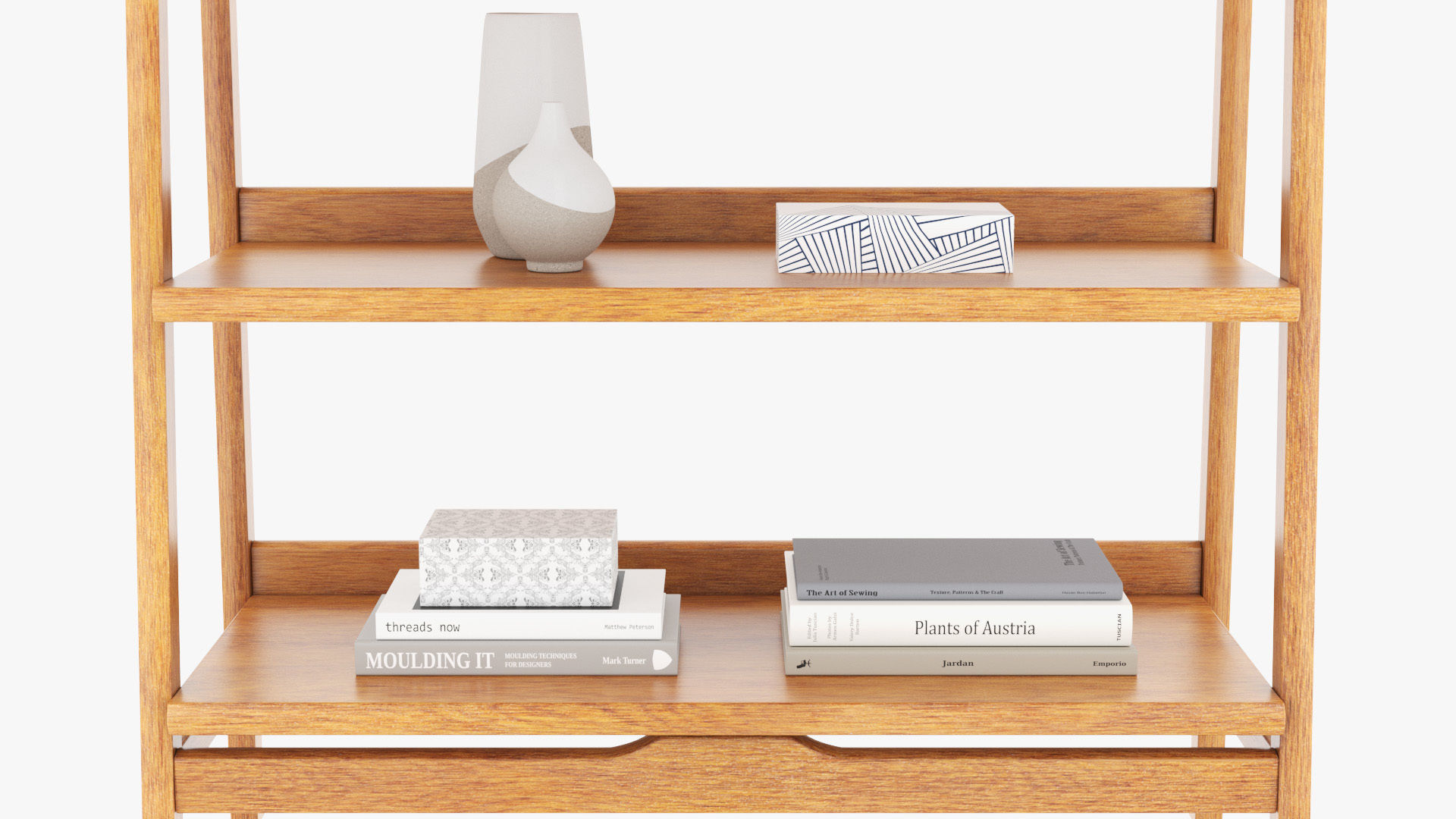 Mid-Century Bookshelf Low-poly 3D model_8