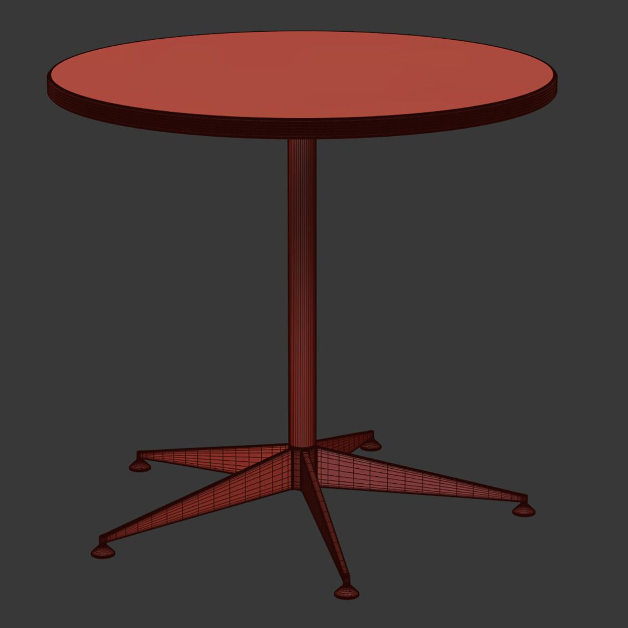 Grace restaurant circle table 3D model_2