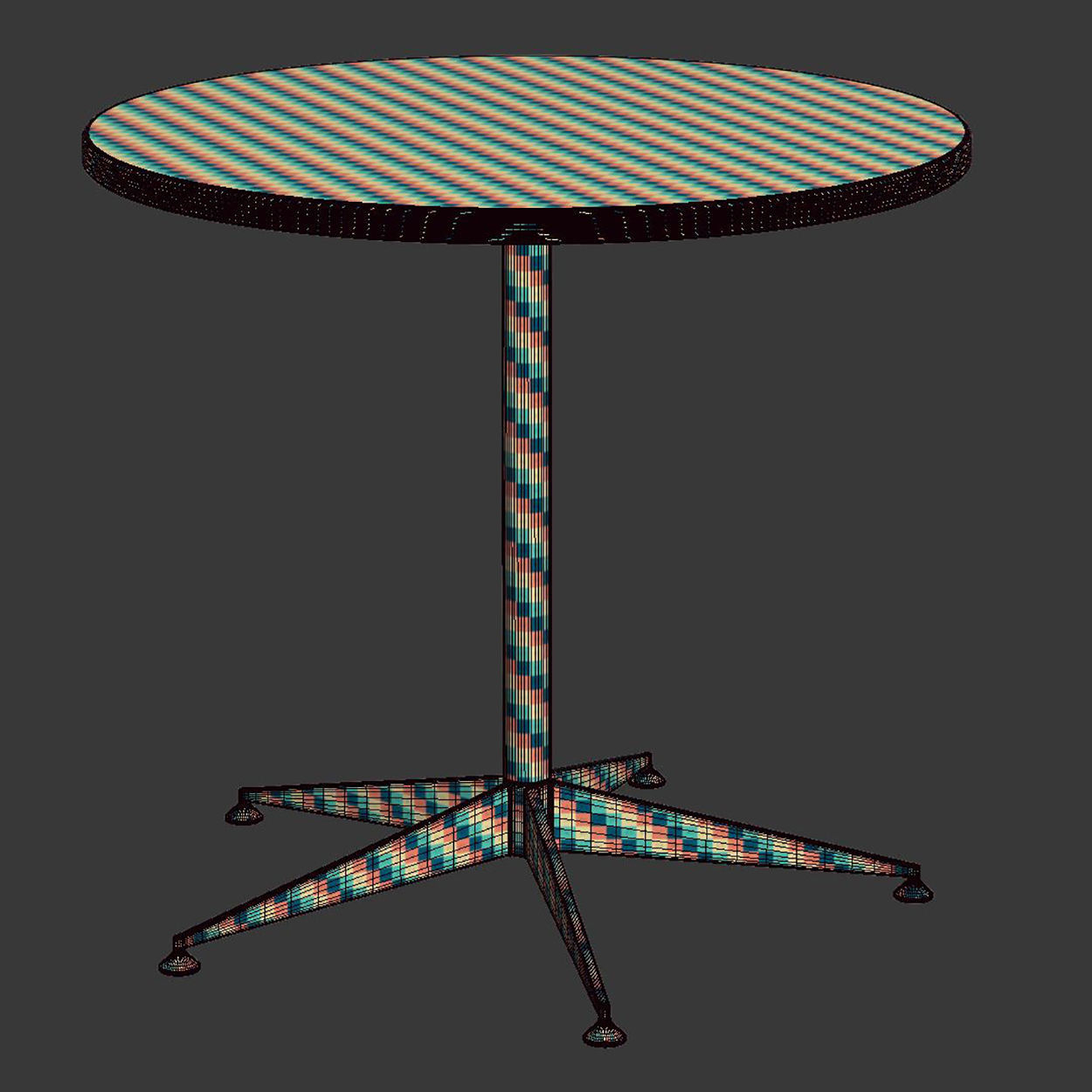 Grace restaurant circle table 3D model_3