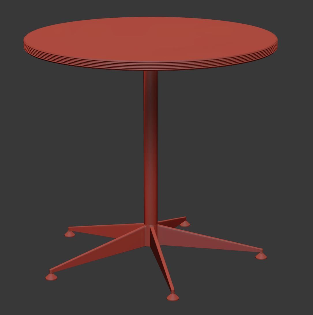 Grace restaurant circle table 3D model_1