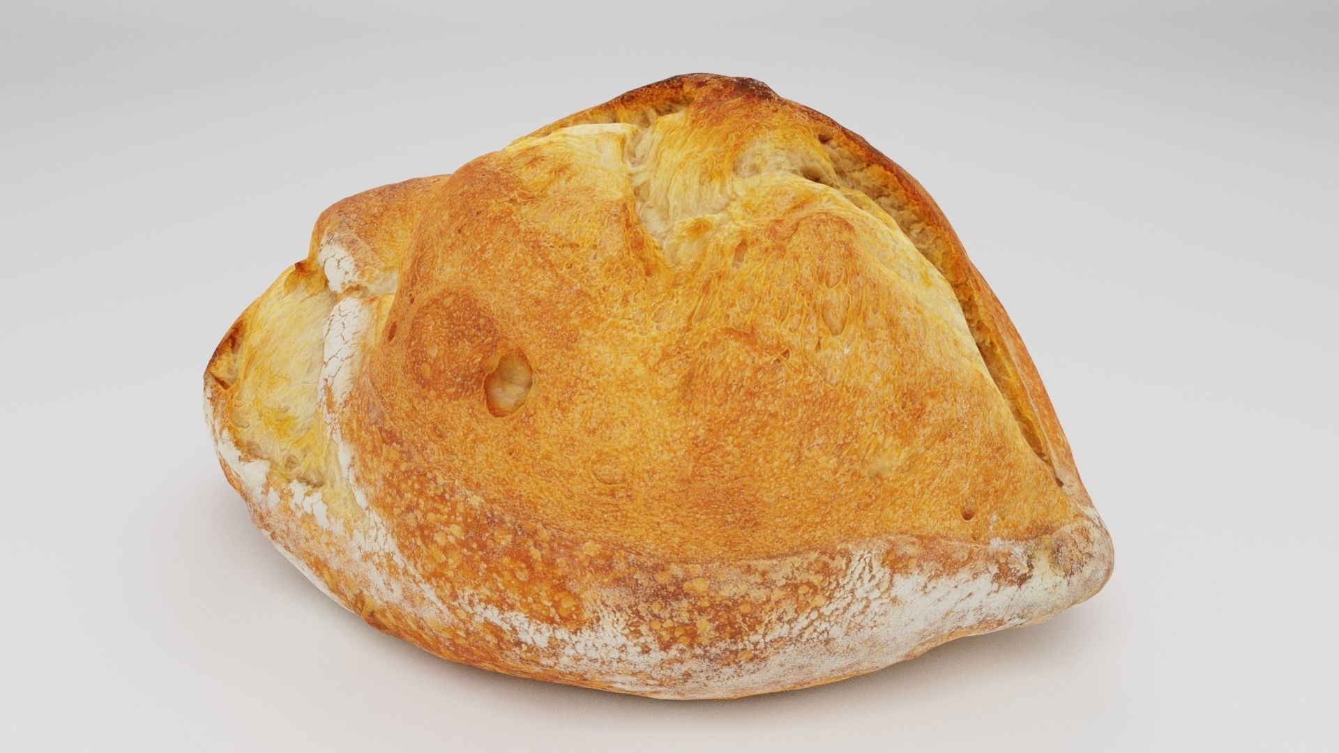 French Loaf or French bread with corn and cereals 3D model_3