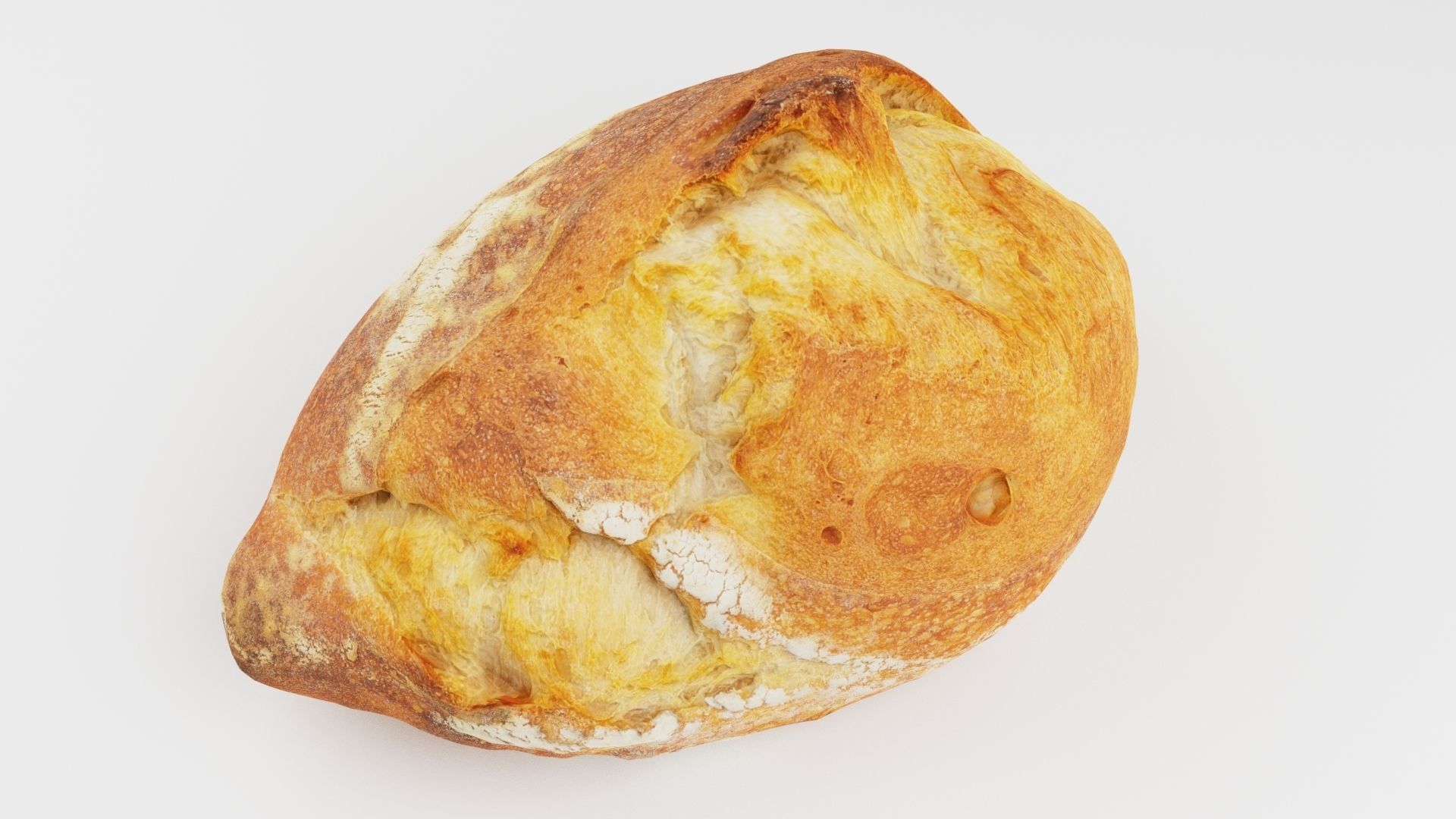 French Loaf or French bread with corn and cereals 3D model_2