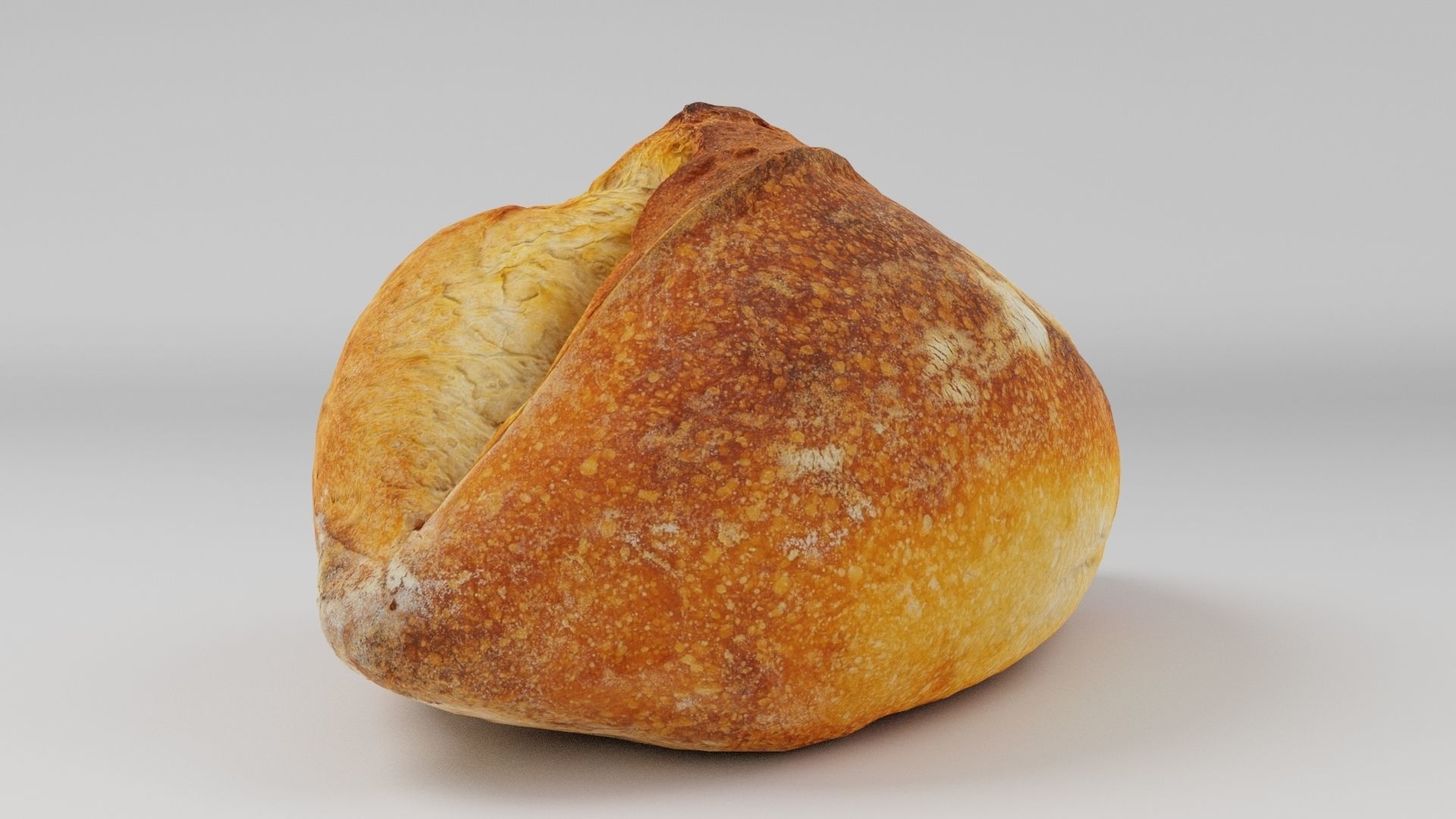 French Loaf or French bread with corn and cereals 3D model_4