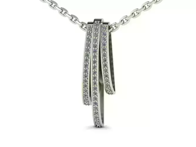 Suspension pendant with diamonds on chain