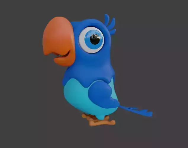 Cartoon Parrot Not Rigged