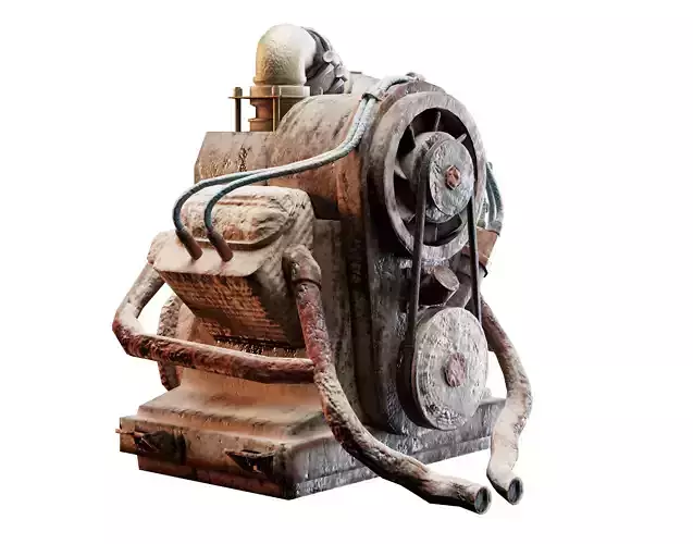 Old rusty vintage car engine vehicle part da1