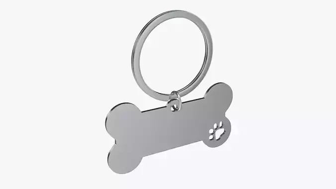 Collar Pet ID Tag steel white