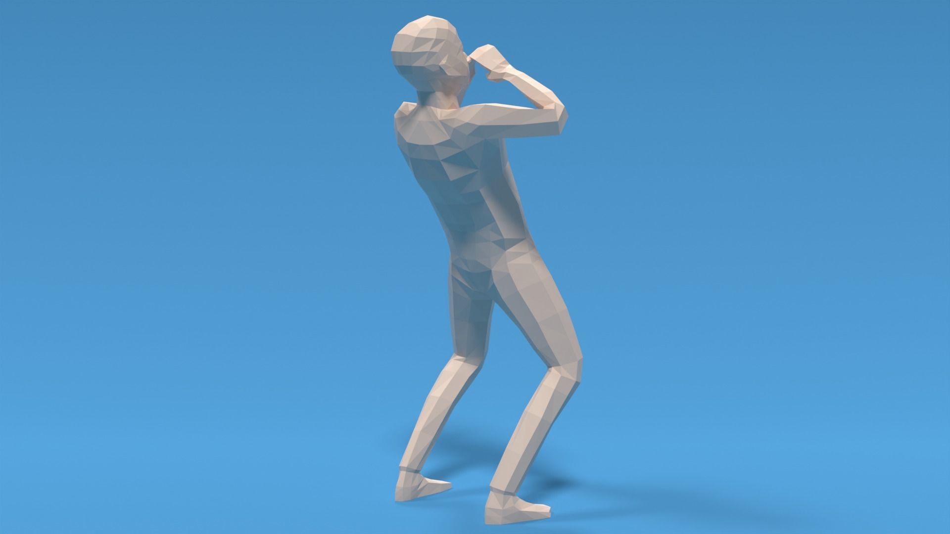 Low Poly Kid Yelling Low-poly 3D model_4