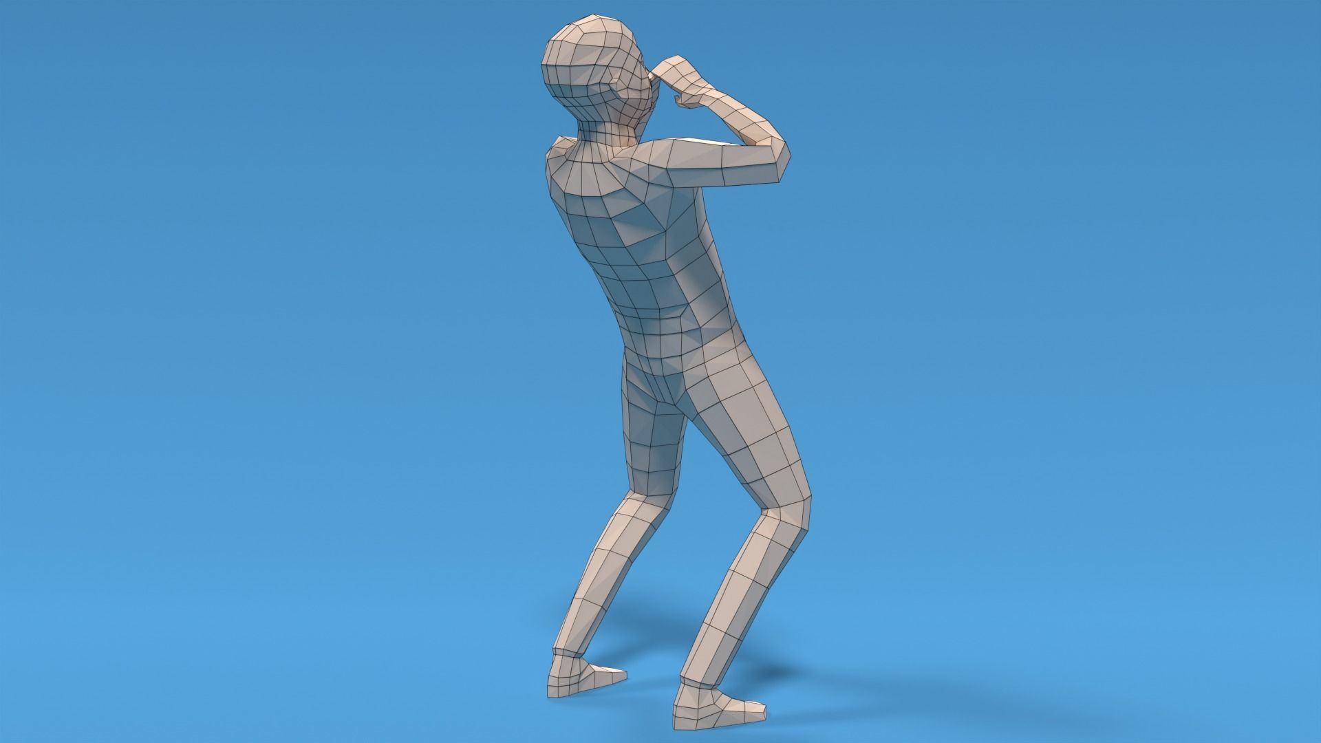 Low Poly Kid Yelling Low-poly 3D model_13