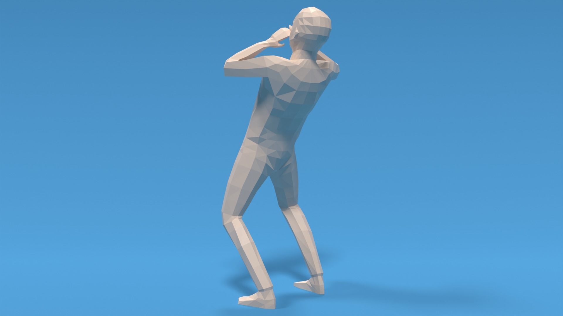 Low Poly Kid Yelling Low-poly 3D model_2