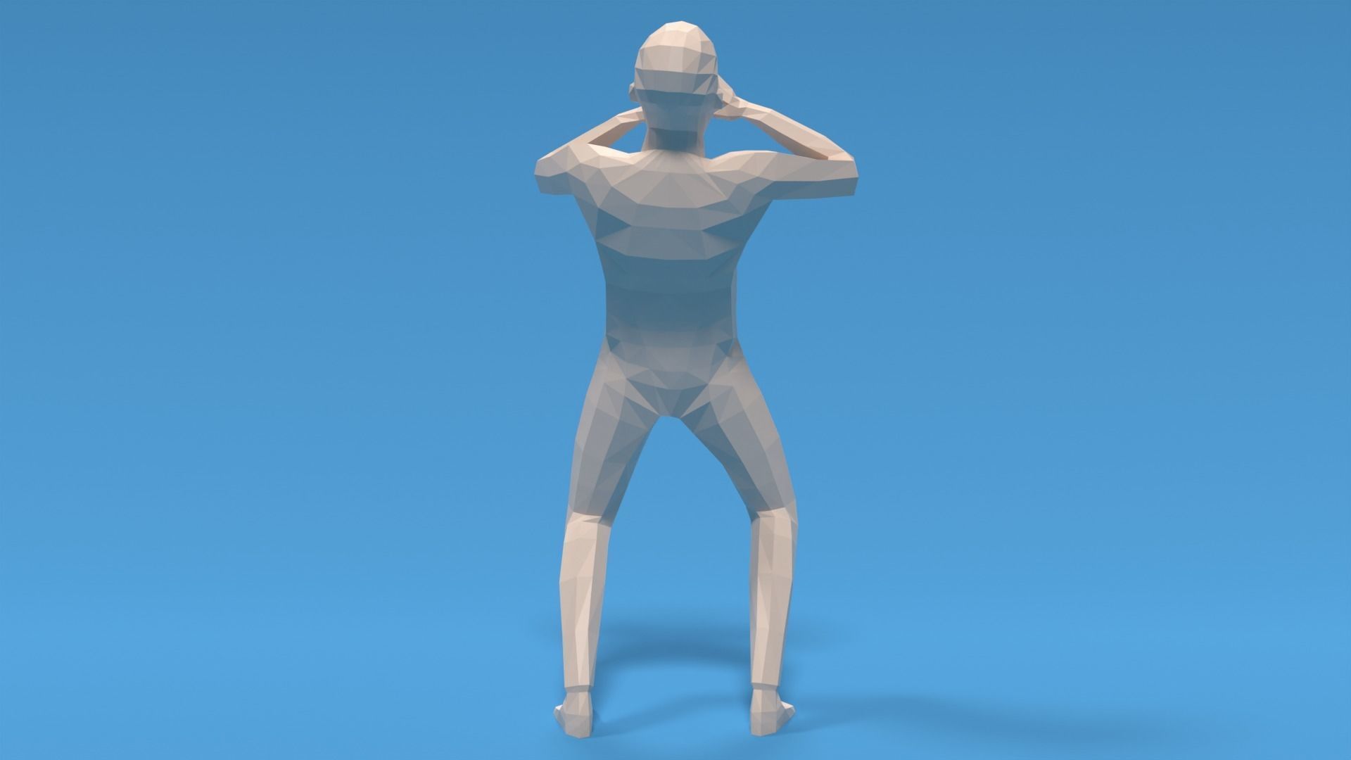 Low Poly Kid Yelling Low-poly 3D model_3