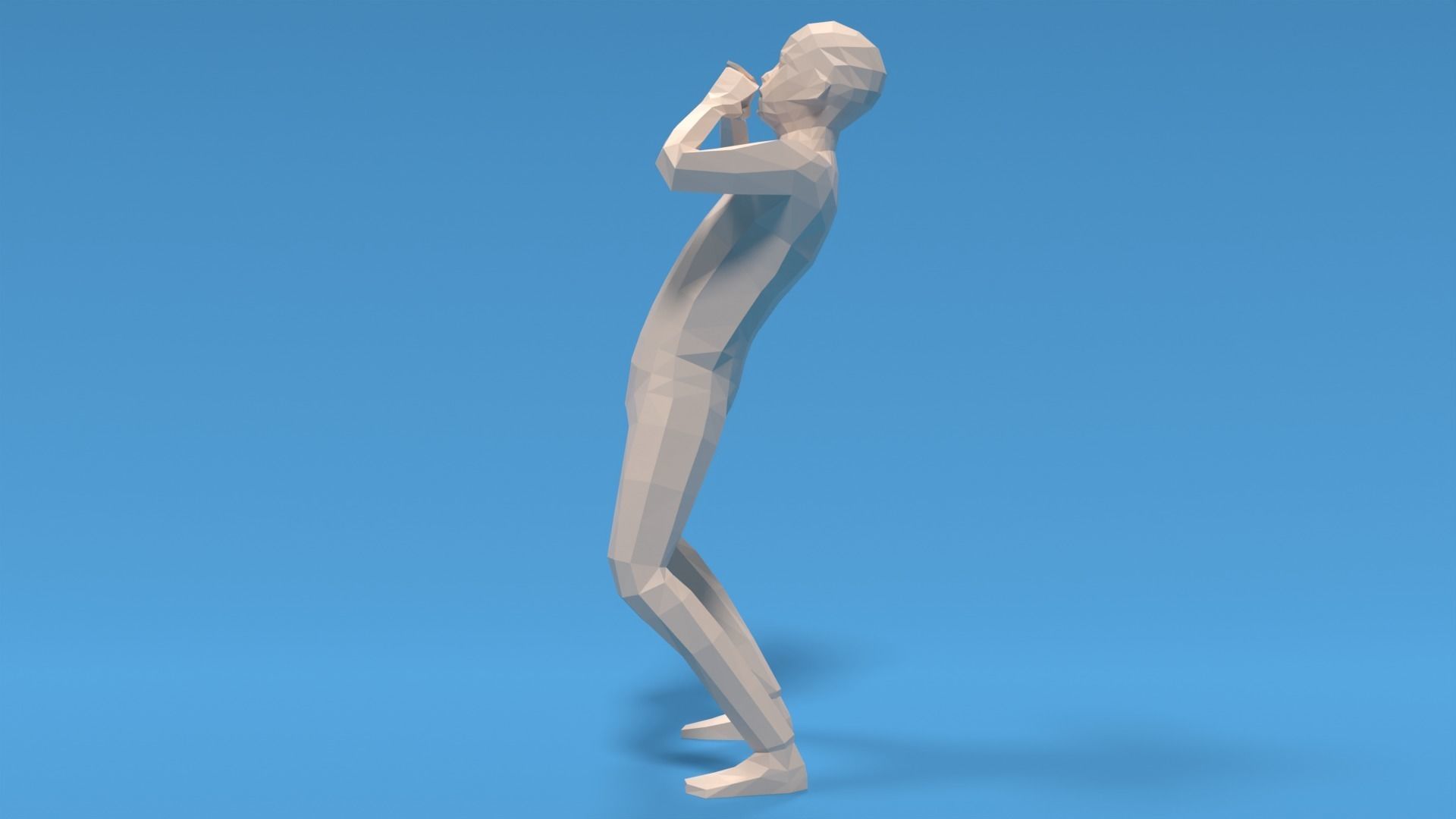 Low Poly Kid Yelling Low-poly 3D model_1