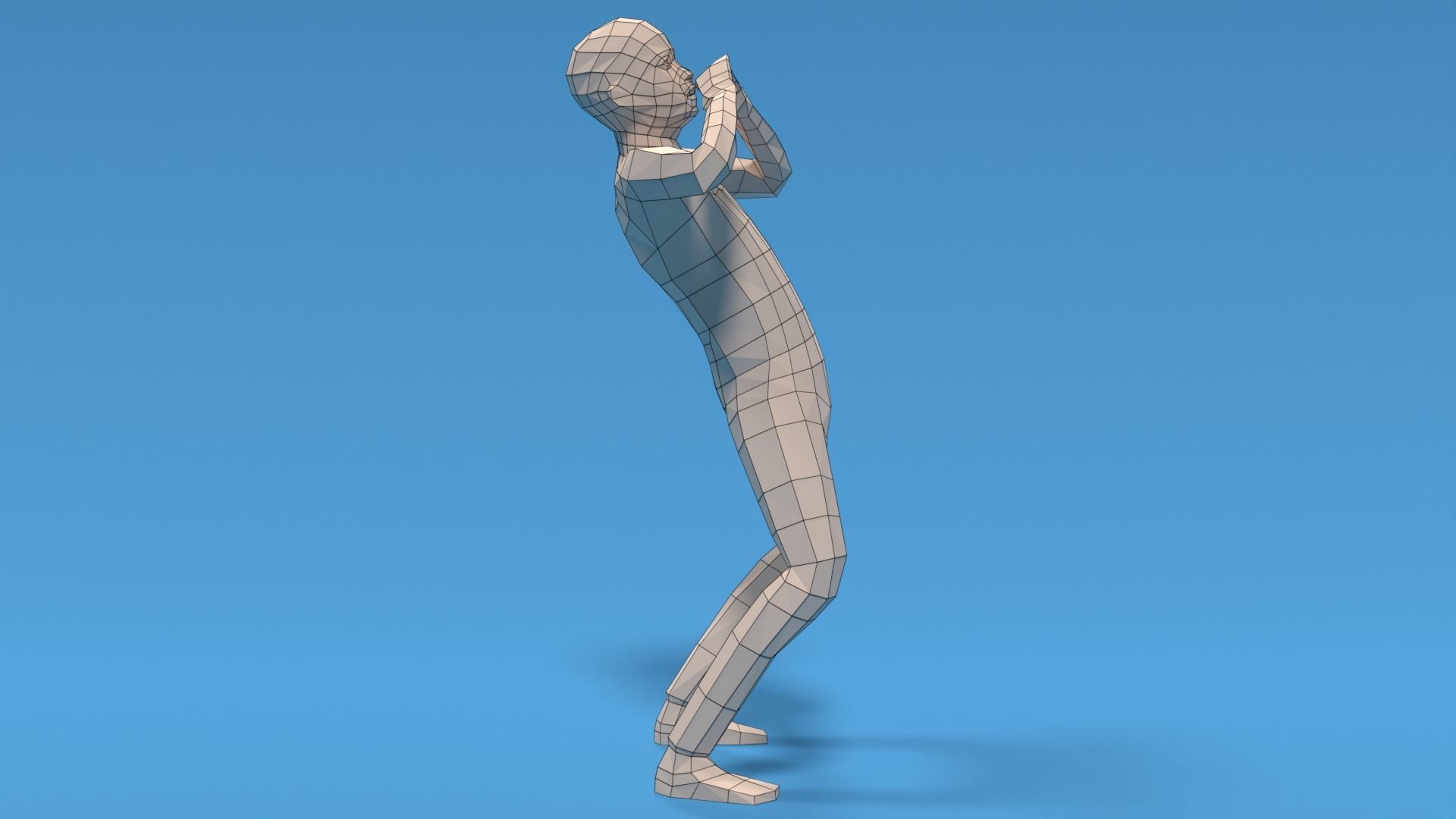 Low Poly Kid Yelling Low-poly 3D model_14