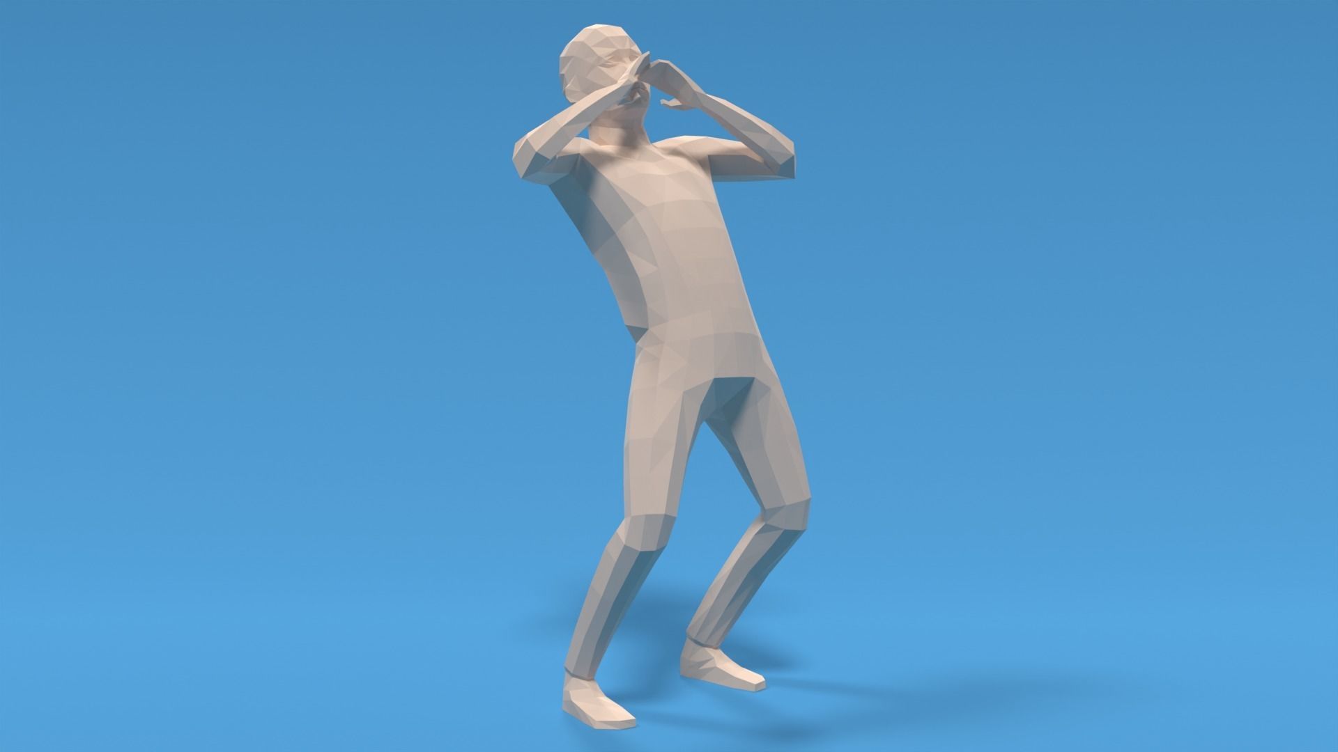 Low Poly Kid Yelling Low-poly 3D model_6