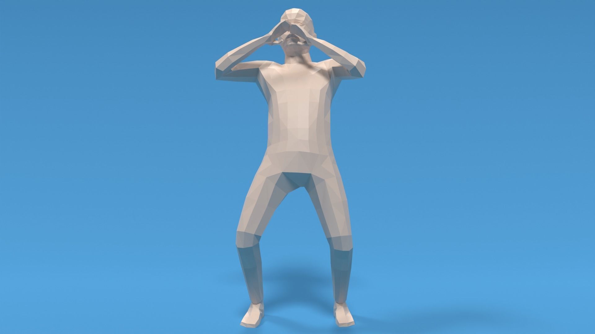 Low Poly Kid Yelling Low-poly 3D model_7