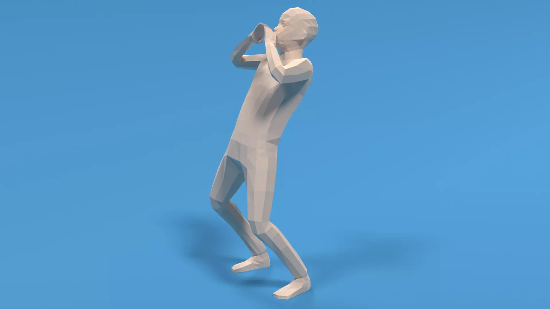 Low Poly Kid Yelling Low-poly 3D model_0