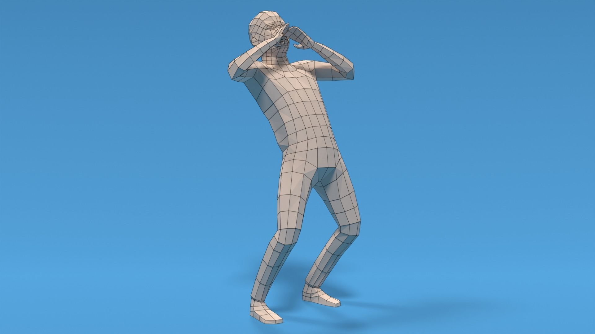 Low Poly Kid Yelling Low-poly 3D model_16