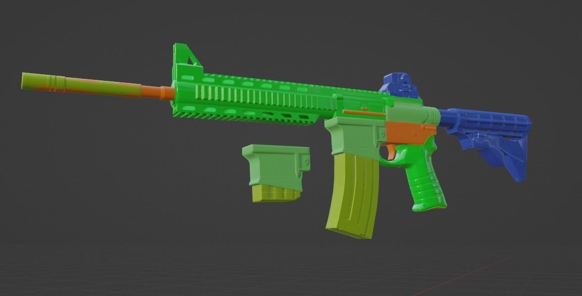 Low poly AR-15 military Gun  Low-poly 3D model_5