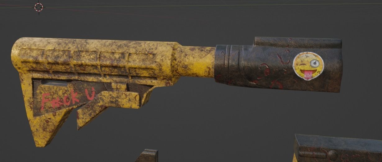 Low poly AR-15 military Gun  Low-poly 3D model_11