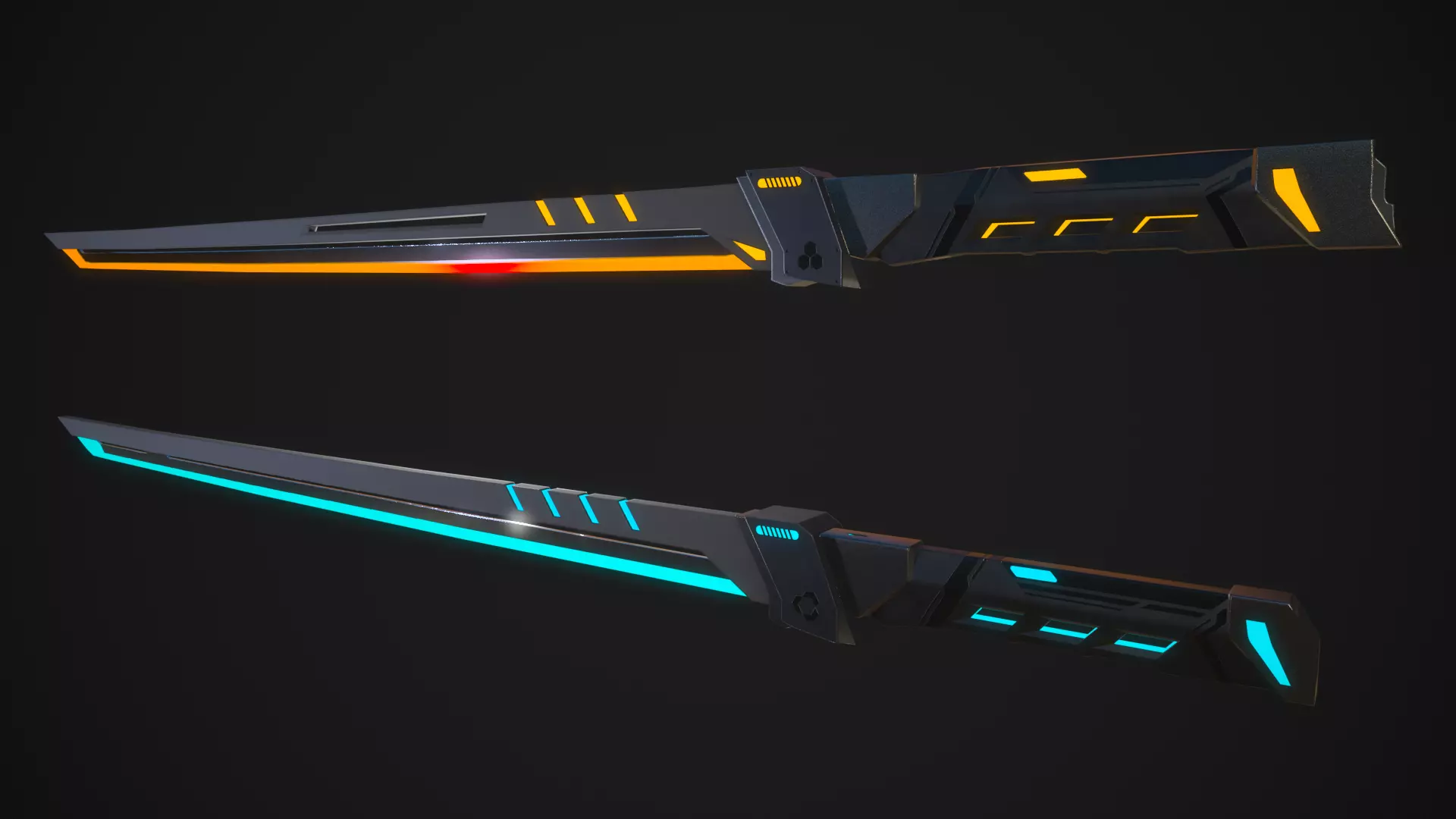 Cyberpunk Swords 3D model