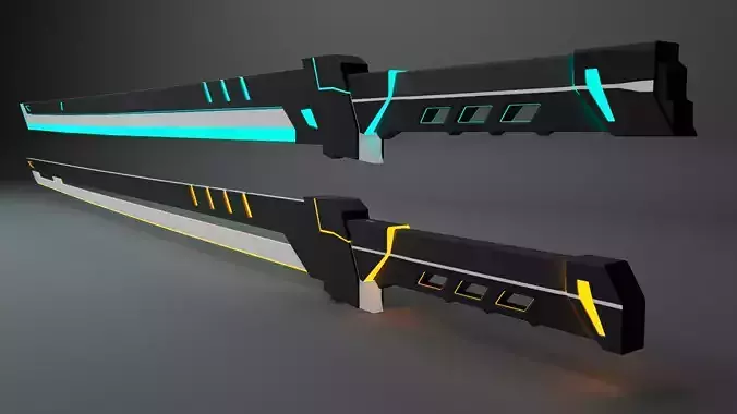 Sci-fi Katana Double Sword Free 3D model