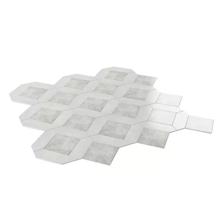 White Tile Flooring 3D model_0