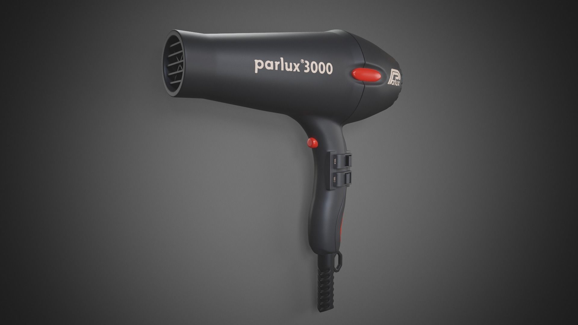 New black matte beauty hair dryer da1 3D model_1