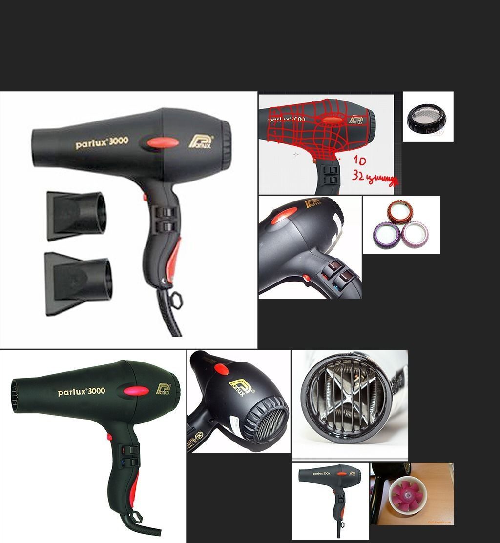 New black matte beauty hair dryer da1 3D model_16