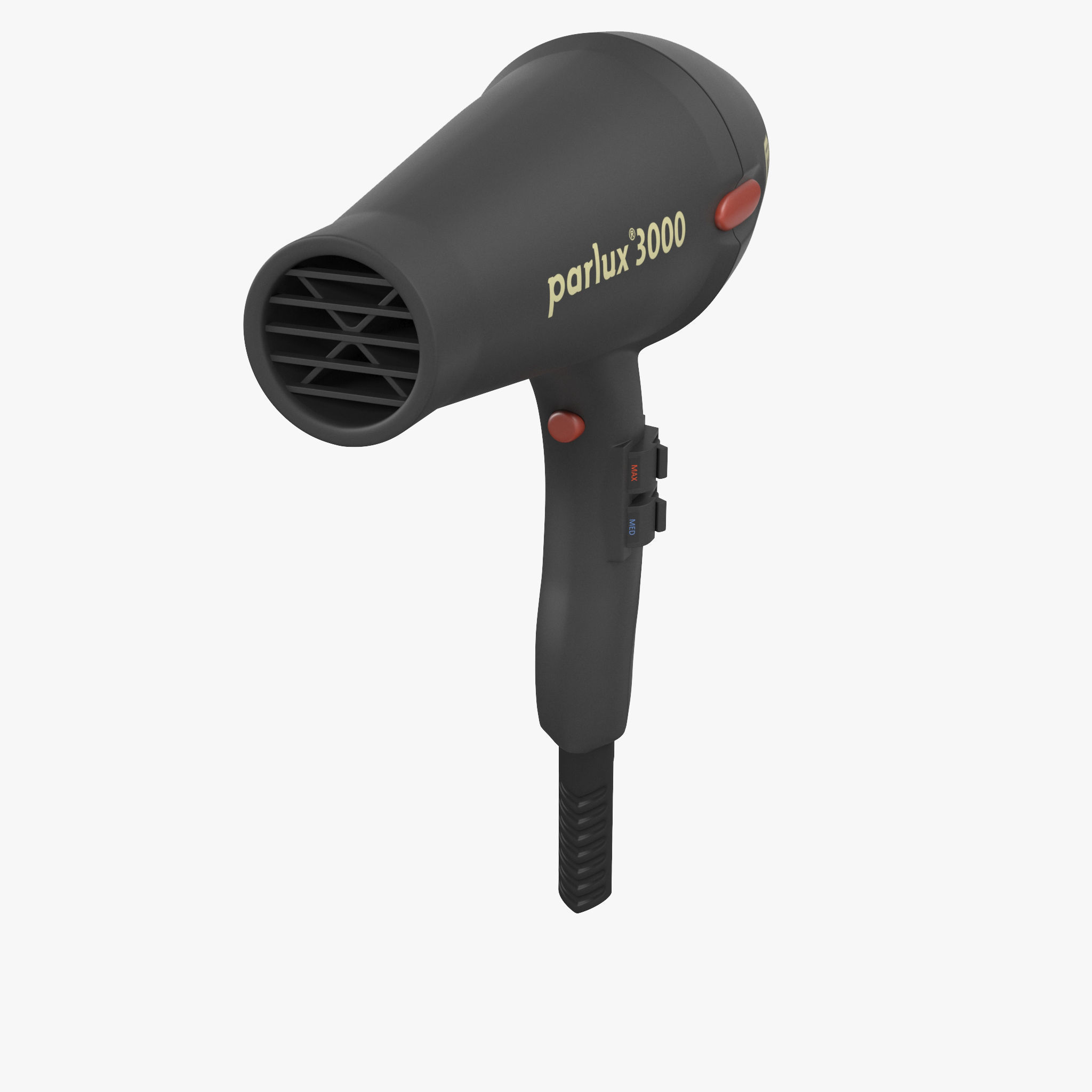 New black matte beauty hair dryer da1 3D model_4