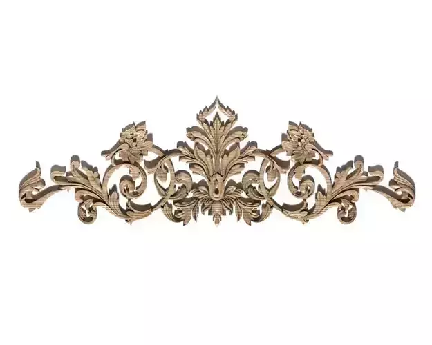 Cartouche-018 ornate gold leaf 3D model
