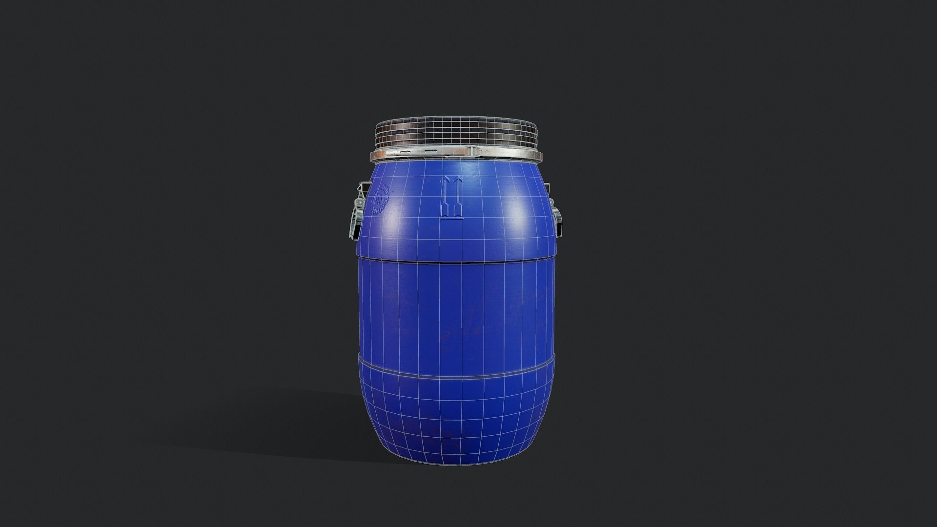 Plastic Barrel - Tutorial Included Low-poly 3D model_3