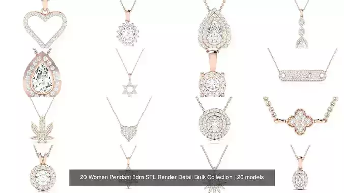 20 Women Pendant 3dm STL Render Detail Bulk Collection 20 Women Pendant 3dm STL Render Detail Bulk Collection