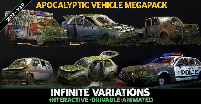 Apocalyptic Vehicle Collection - Premium UE4 UE5 Low-poly 3D model