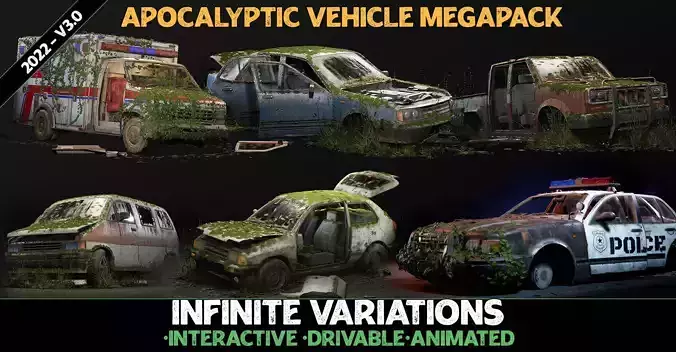 Apocalyptic Vehicle Collection - Premium UE4 UE5 Low-poly 3D model