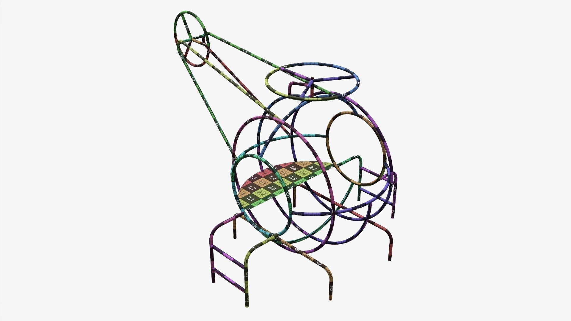 Outdoor playground helicopter 3D model_9