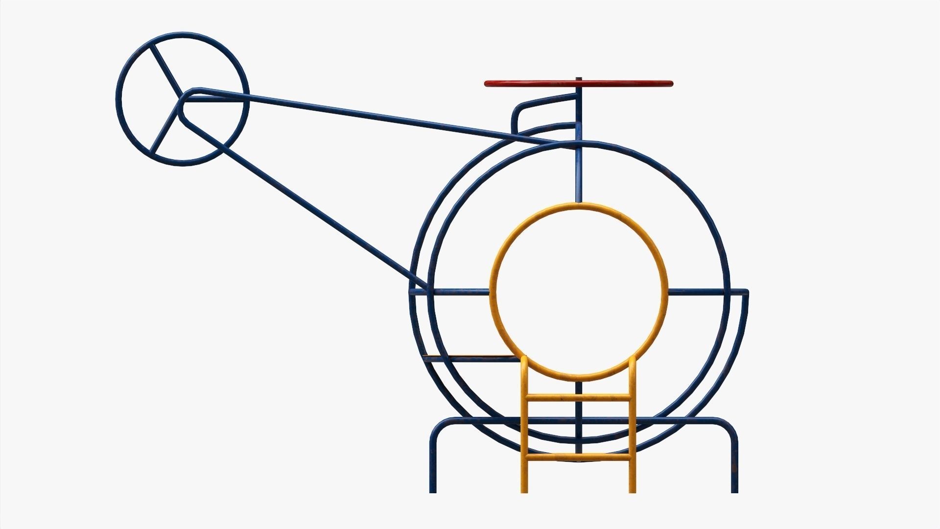 Outdoor playground helicopter 3D model_4