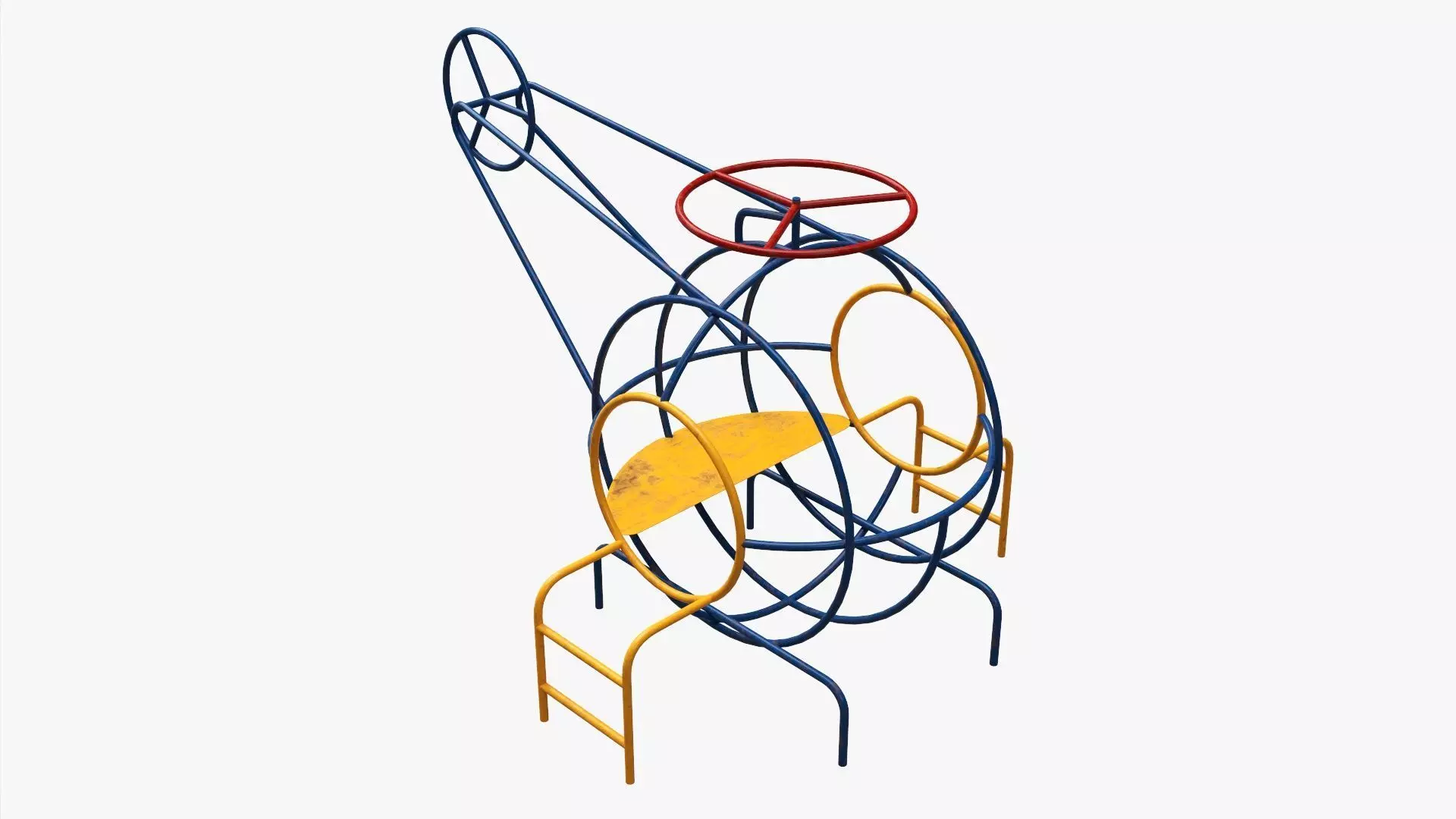 Outdoor playground helicopter 3D model_0