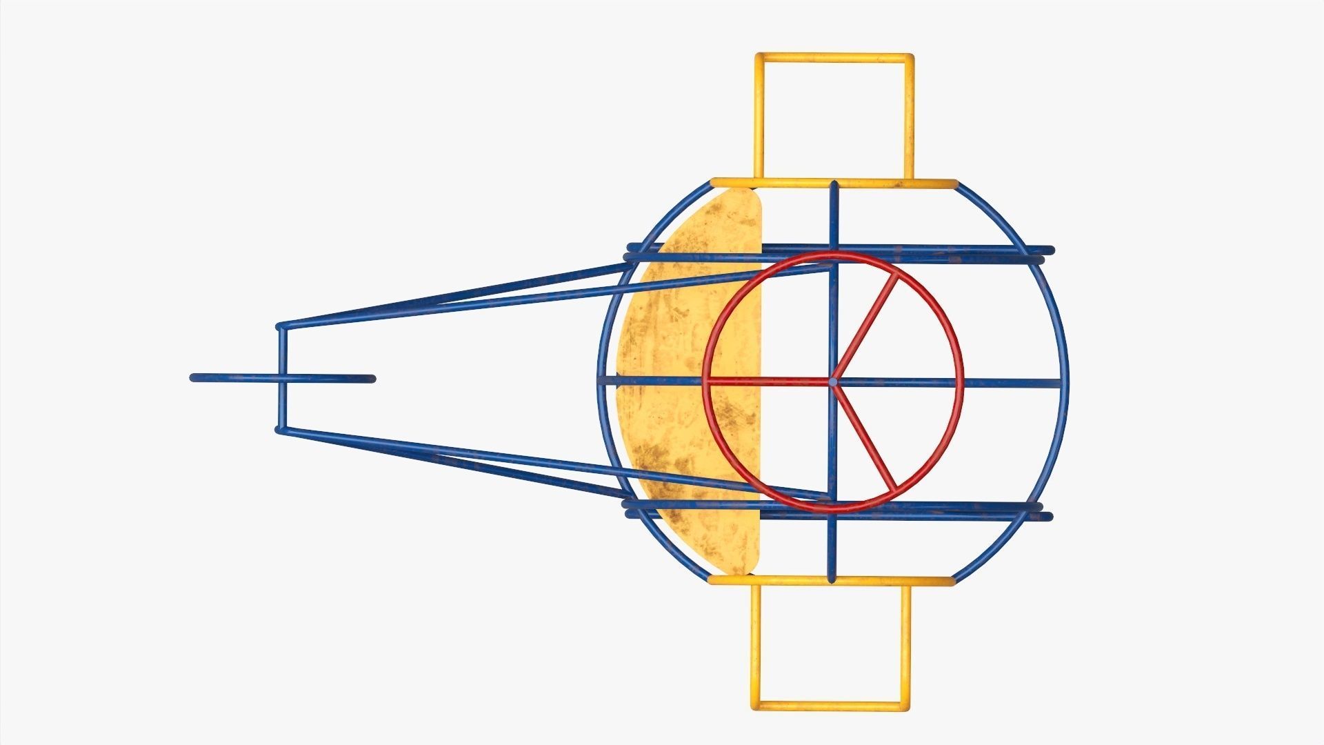 Outdoor playground helicopter 3D model_6