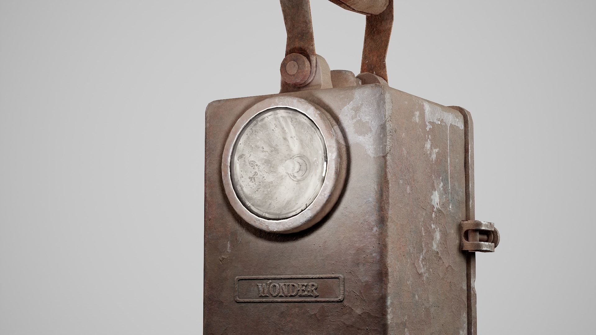 Old retro dirty damaged wonder lamp flashlight da1 Low-poly 3D model_8