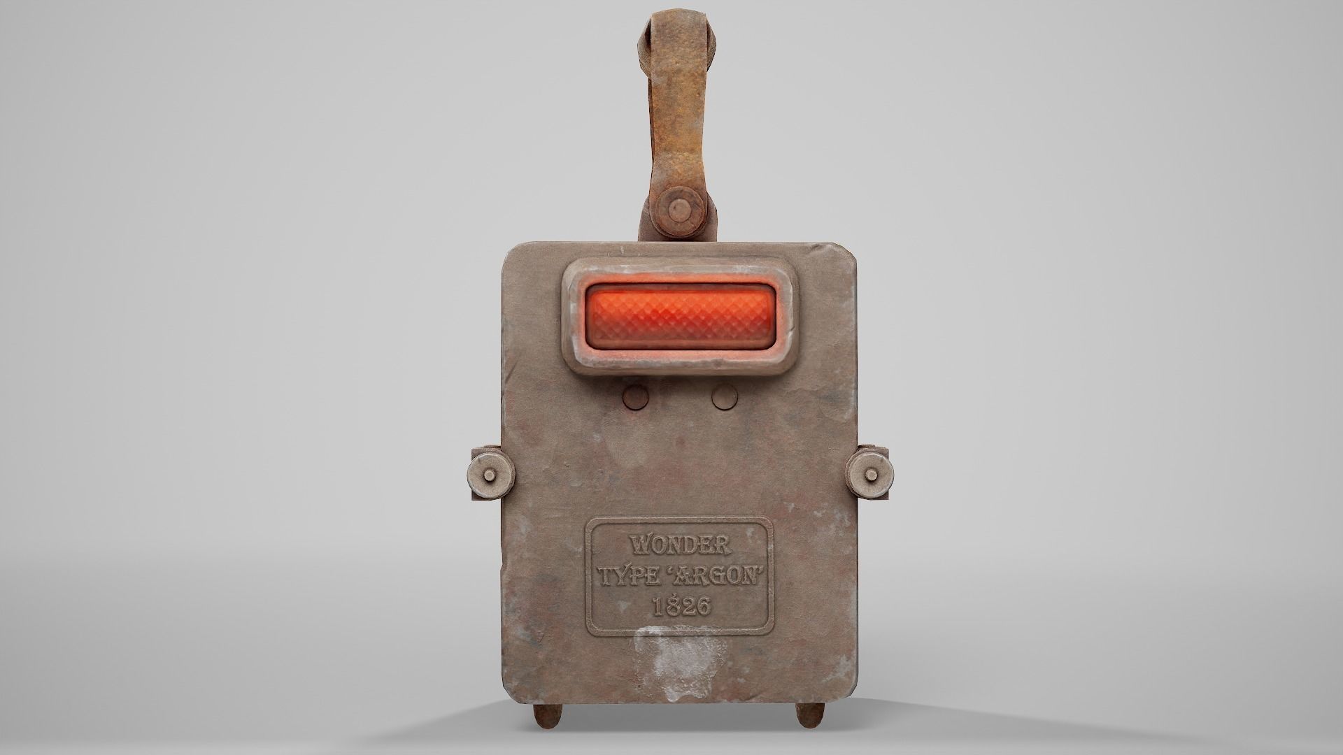 Old retro dirty damaged wonder lamp flashlight da1 Low-poly 3D model_4