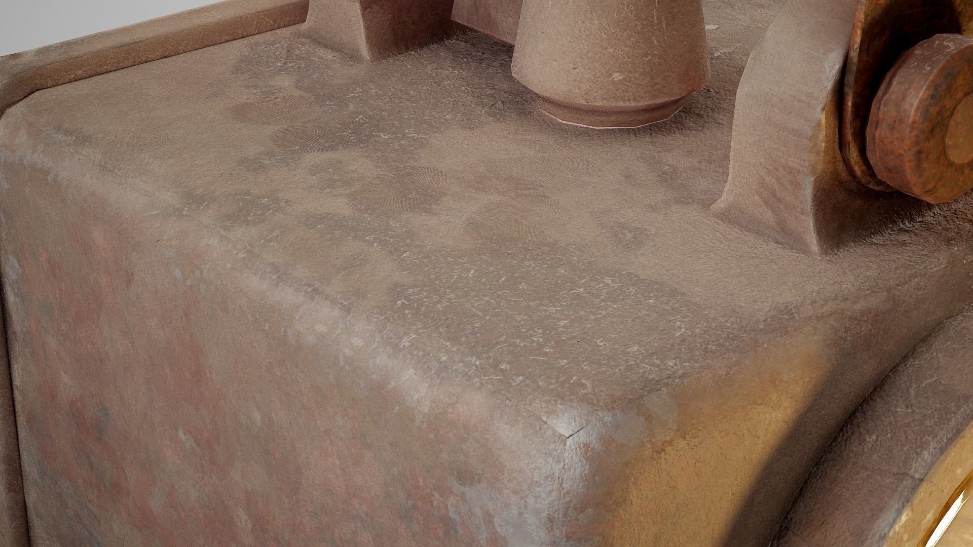 Old retro dirty damaged wonder lamp flashlight da1 Low-poly 3D model_5