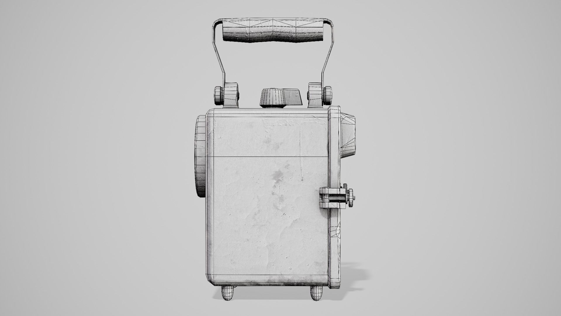 Old retro dirty damaged wonder lamp flashlight da1 Low-poly 3D model_12