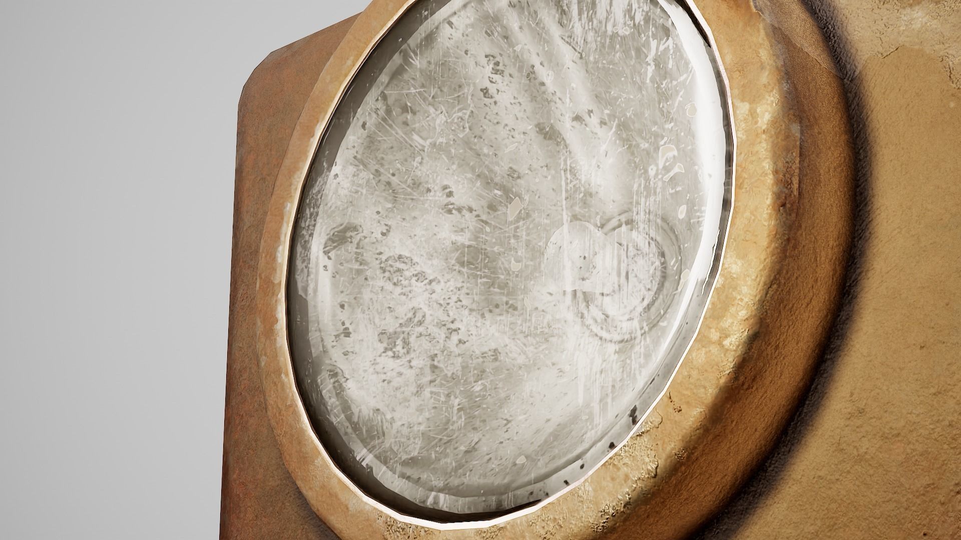 Old retro dirty damaged wonder lamp flashlight da1 Low-poly 3D model_7